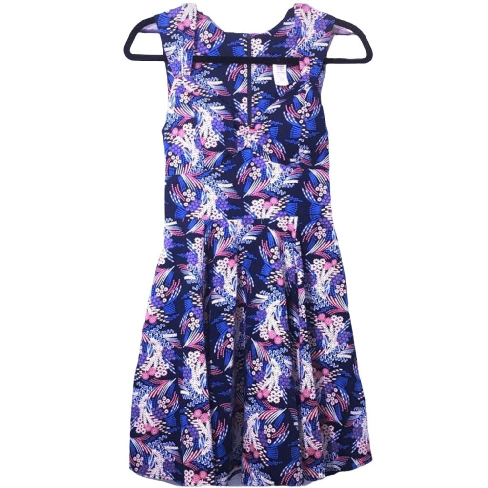 Ixia Retro Inspired 50s Rockabilly Pinup Whimsical Floral Pleated Skater Dress S